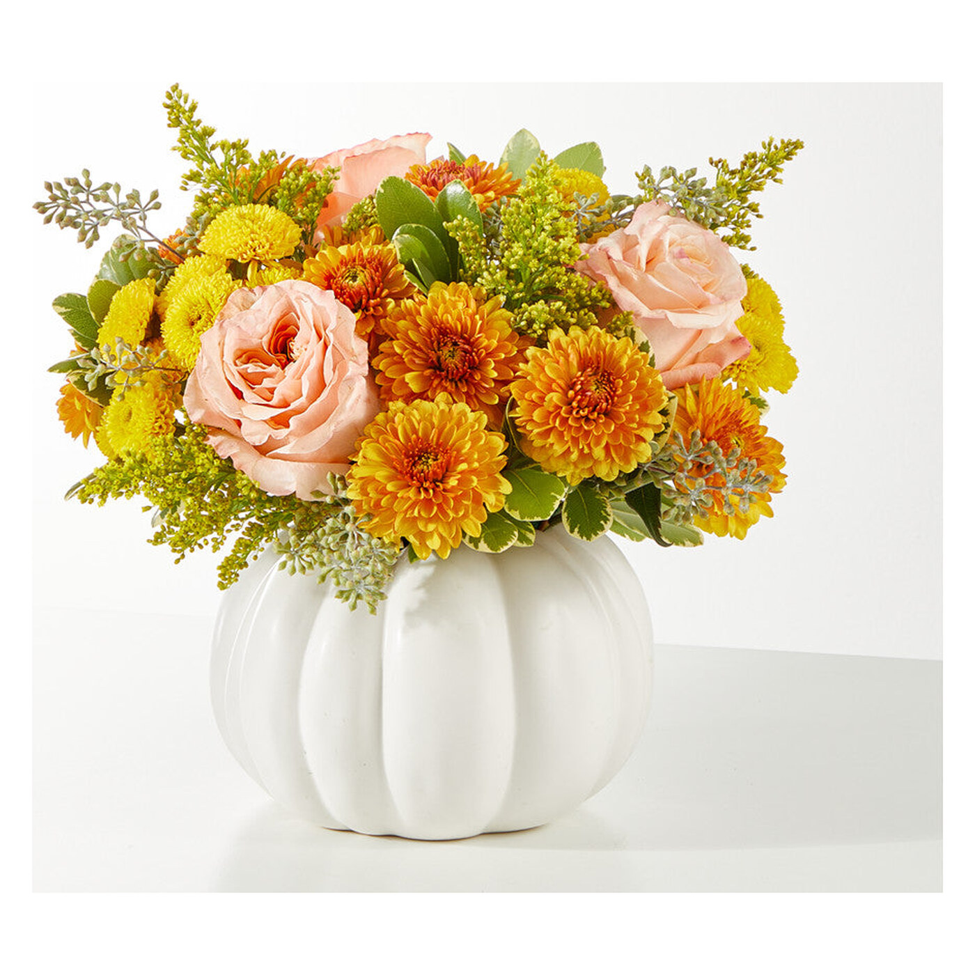 Peachy Pumpkin flower arrangement