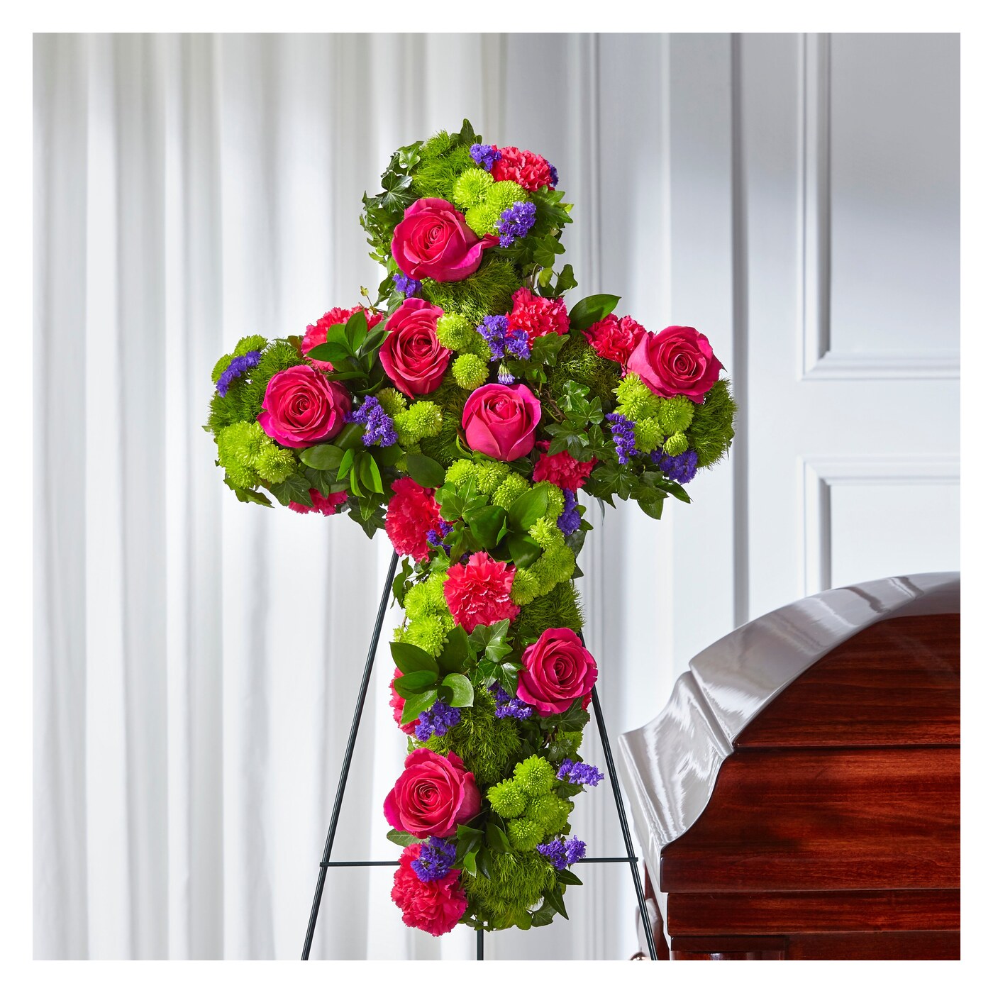 Tribute Rose Floral Cross