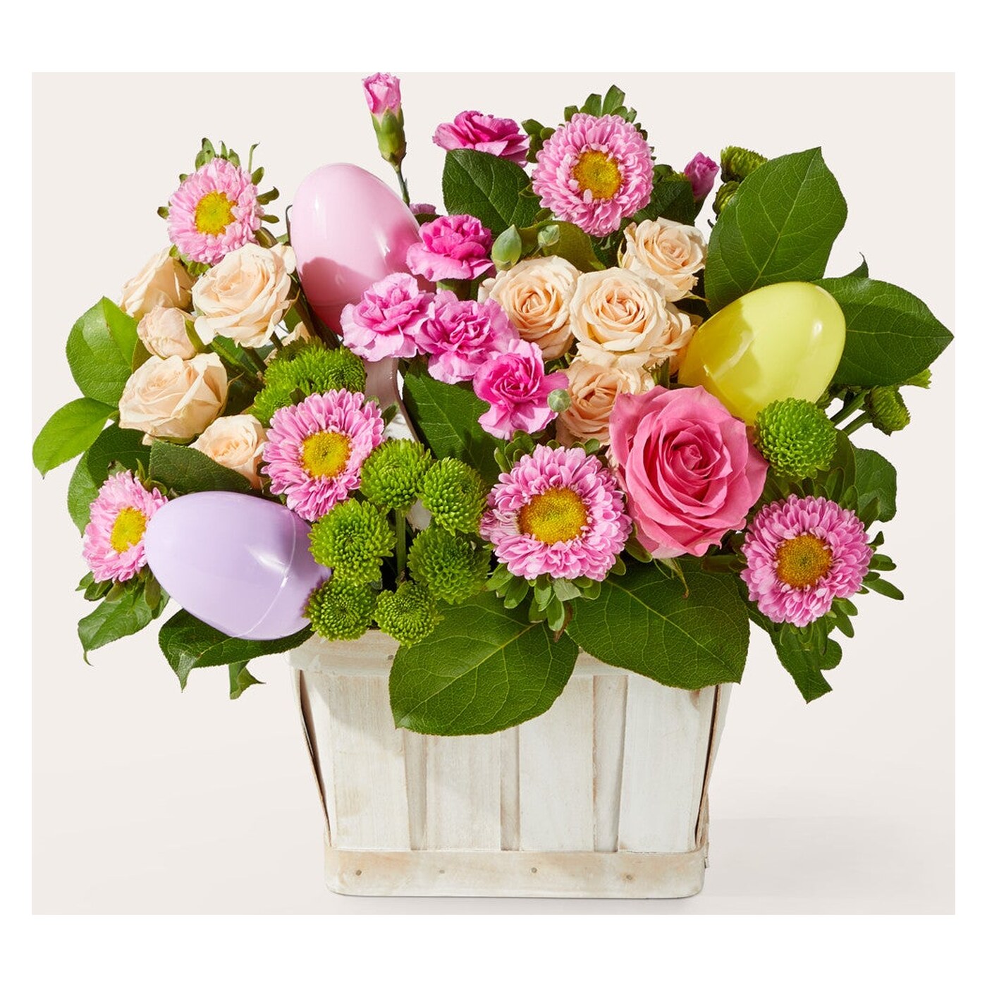 Get Eggcited Basket flower arrangement