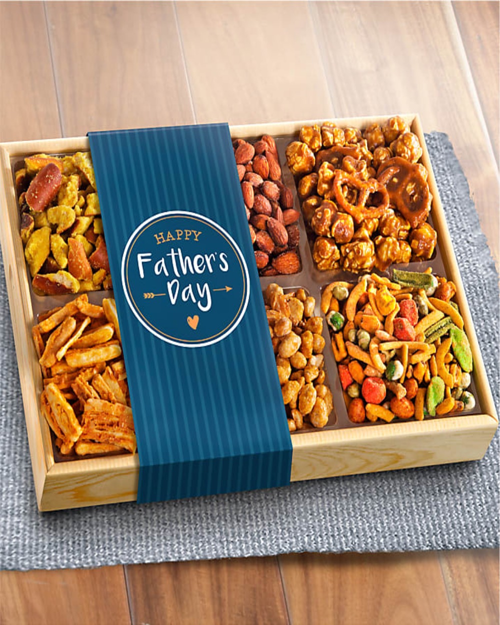 Father's Day Crunch 'n Munch Snack & Nut Variety Tray Gift Box