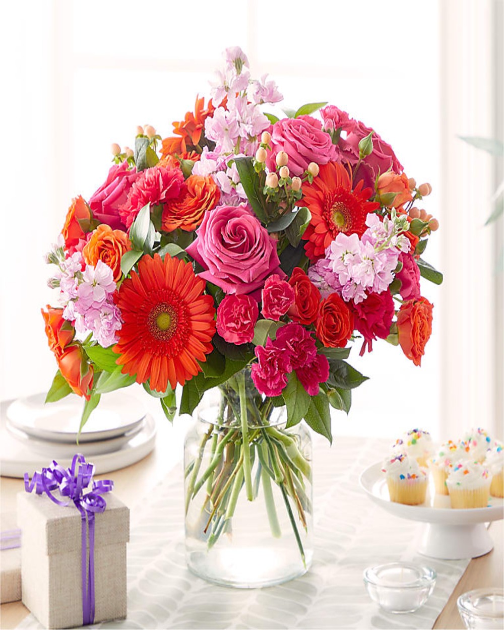Fiesta Bouquet with Birthday Balloon - Deluxe