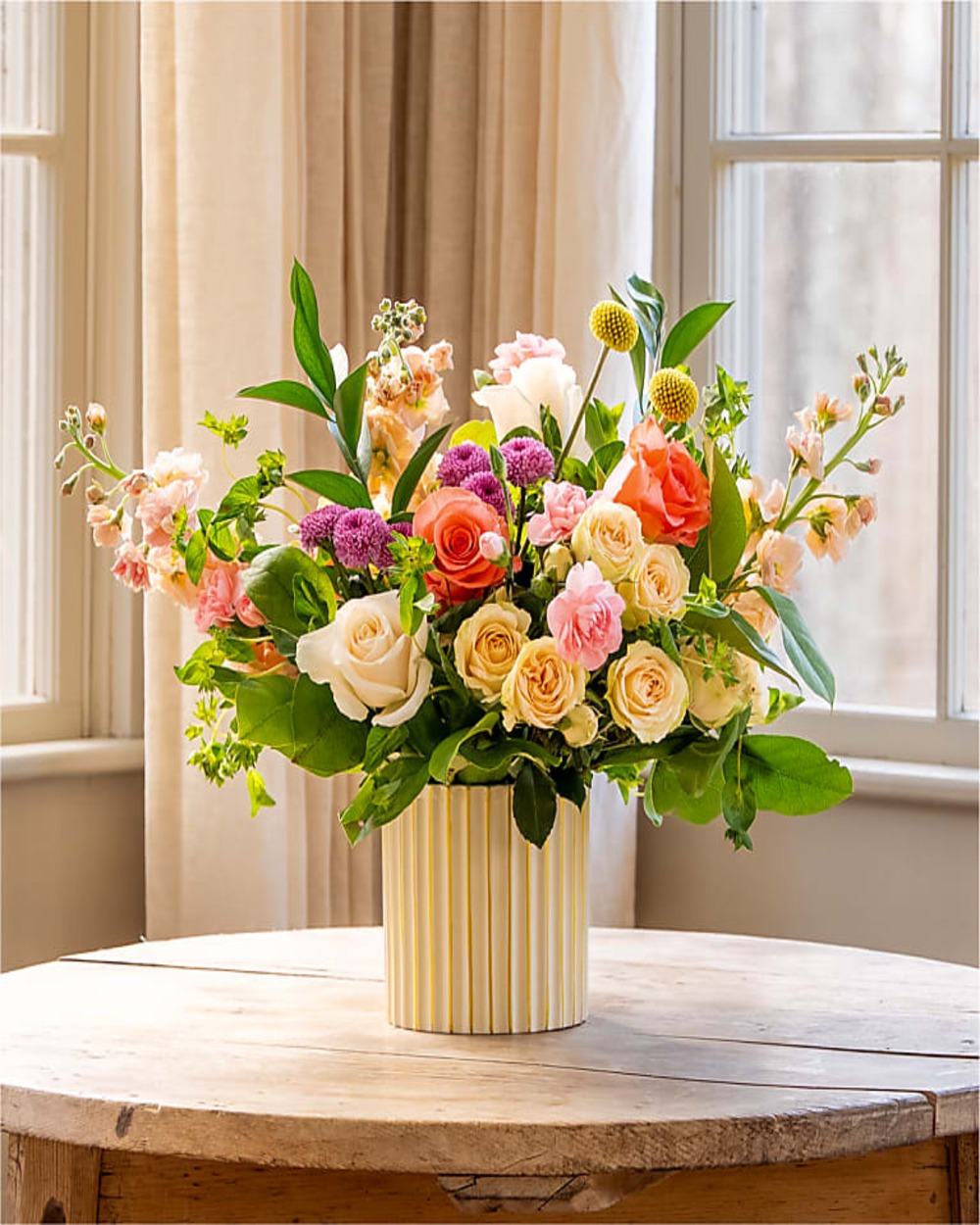 French Market Bouquet with Ivory Vase - Deluxe
