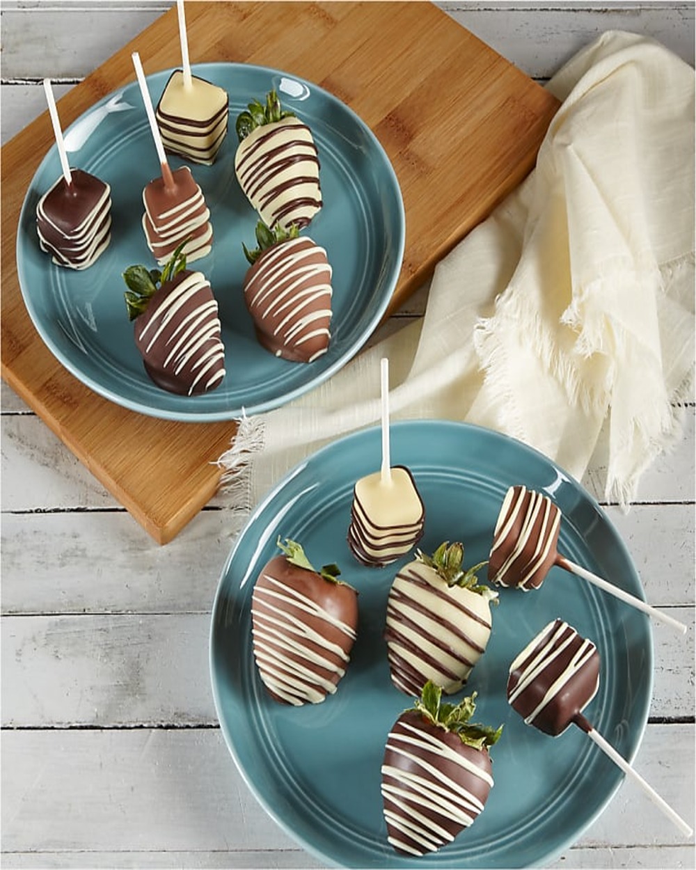 Belgian Chocolateâ€“Dipped Strawberries & Cheesecake Pops