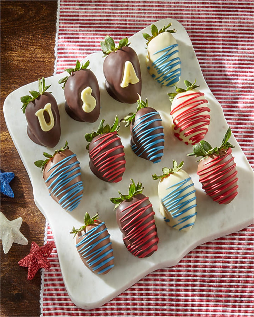 One Dozen Patriotic Chocolateâ€“Covered Strawberries